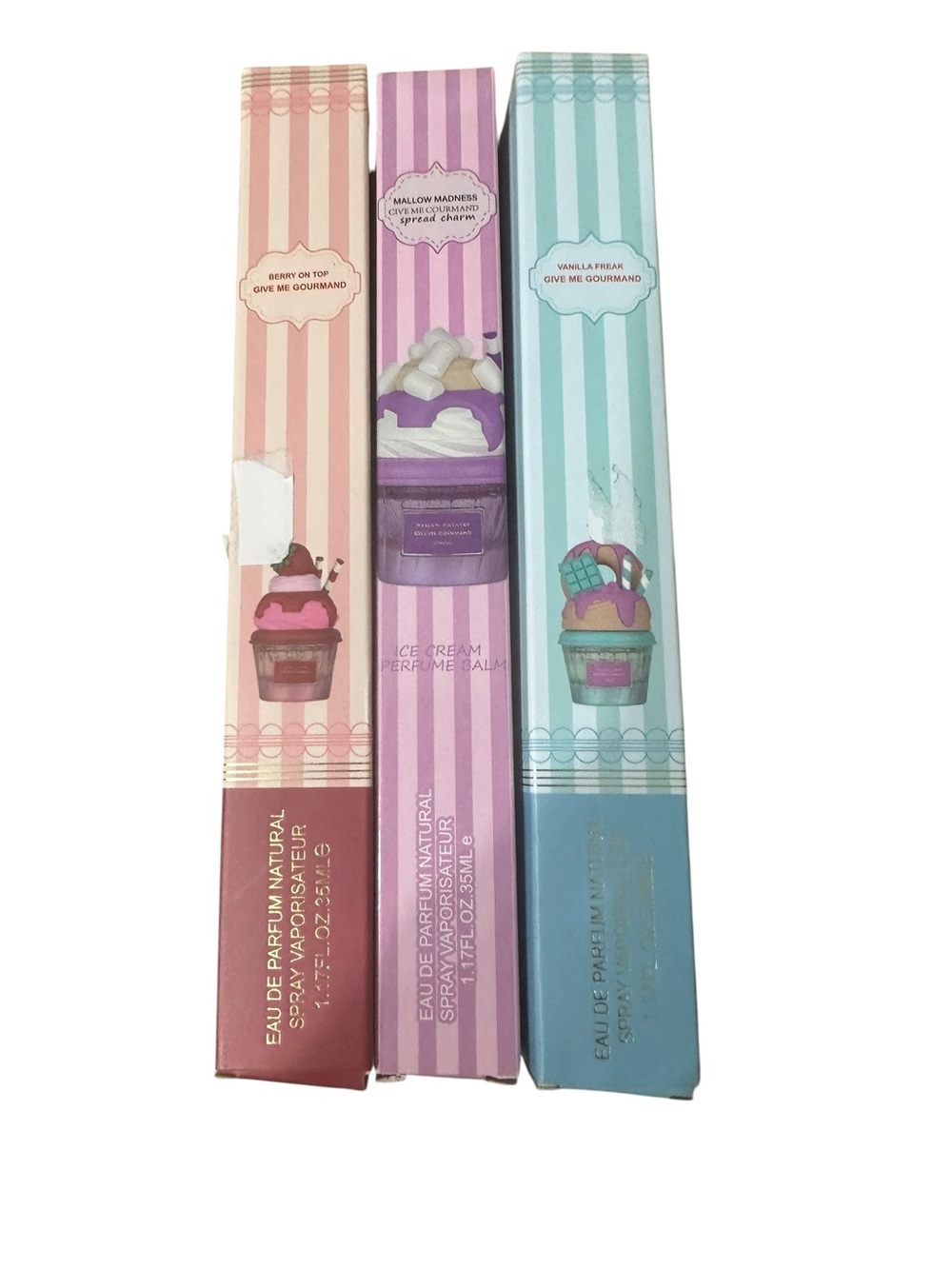 Women's Eau de Parfum Trio - Pink, Purple, Aqua smells fruity and yummy